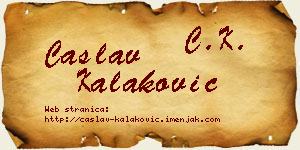 Časlav Kalaković vizit kartica